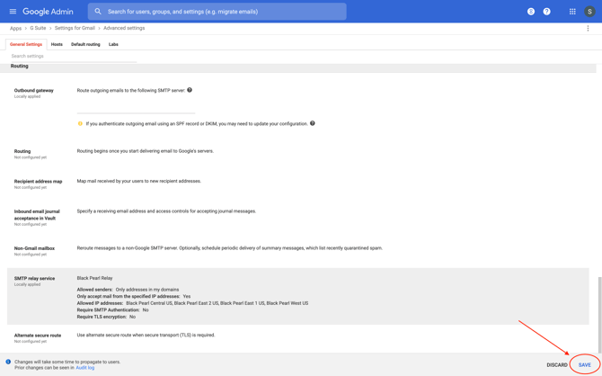 Configure Google Workspace with Black Pearl Mail - Using a Test Pilot Organizational Unit (OU)16