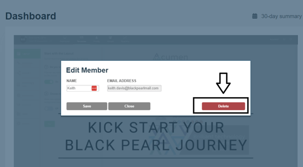 Delete the selected user.
